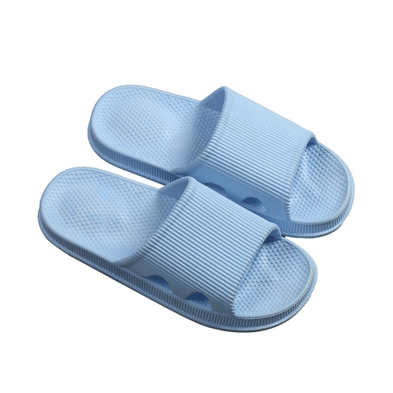 Women Men PVC Massage Slippers Bathroom Non-slip Indoor Home Slippers Female Couple Summer Beach Shoes: blue / 38-39