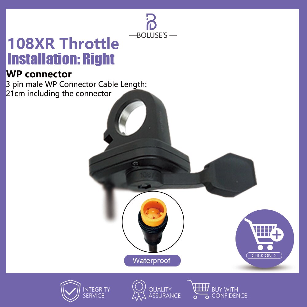 Wuxing 130X 108X 300X 21X Thumb Throttle 76X 20X Half FullTwist Throttle eBike Accelerator Electric Bike Accessories: 108XR Waterproof
