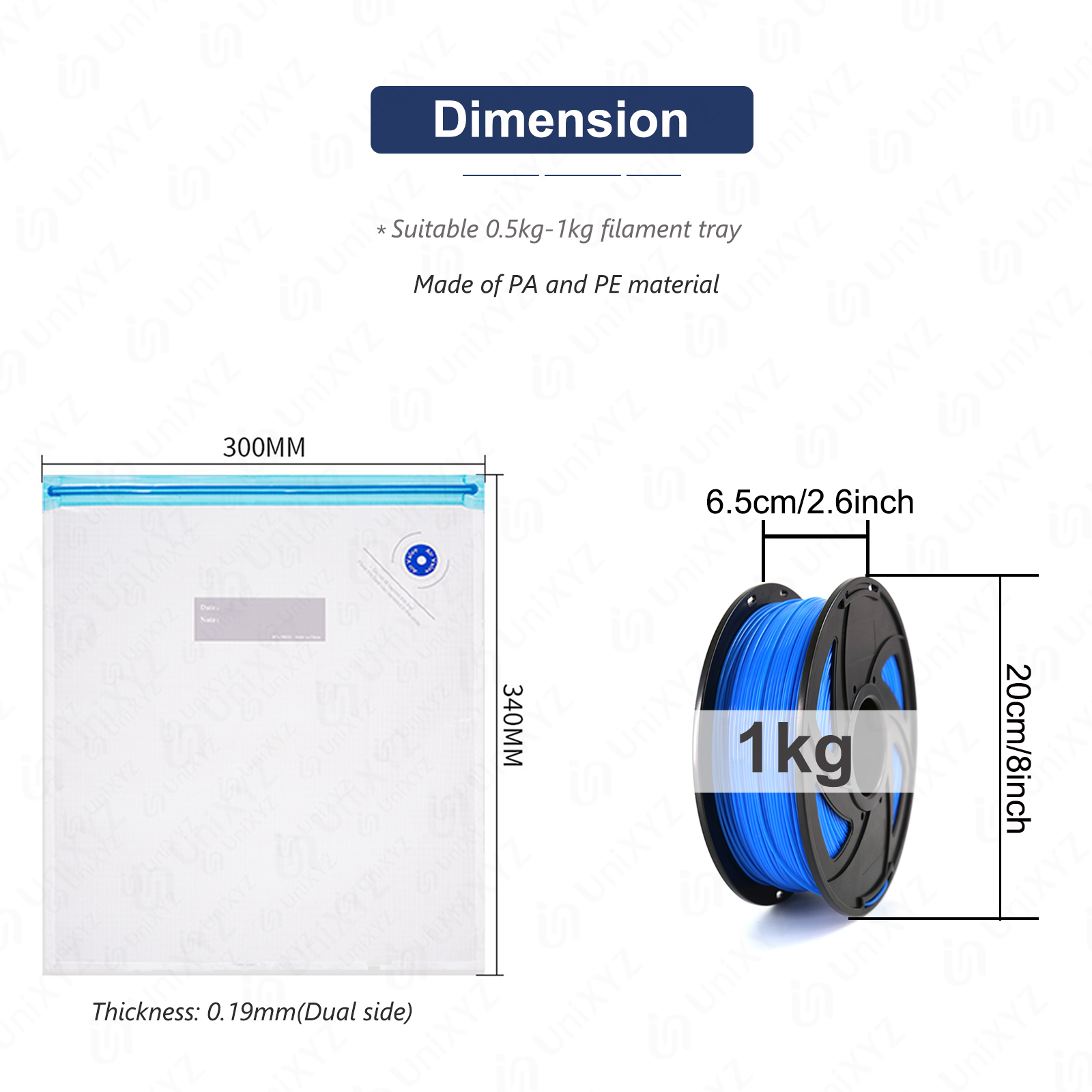 3D-Drucker-Filament-Aufbewahrungsbeutel, PLA, ABS, PETG, Vakuumbeutel, Trockner, Sicherheit, feuchtigkeitsbeständig, versiegelte Verschlussbeutel, hält Filament trocken