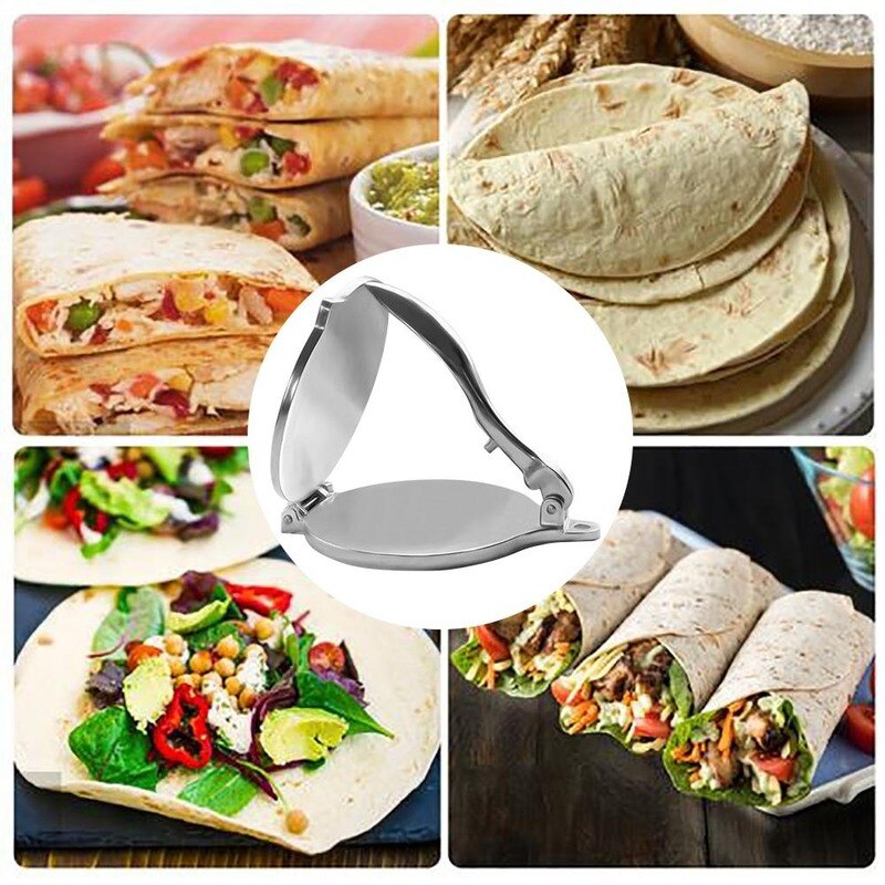 Mexico Tortilla Press Maker Multi-function Manual Aluminium Foldable Corn Dough Cake Press Machine Kitchen Tools 8 Inch