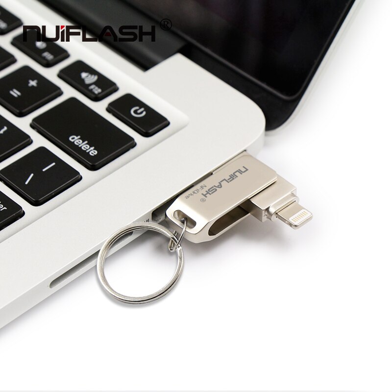 For iPhone X/8/7/7 Plus/6/6s/5 ipad USB Flash Drive Metal Pen drive 8GB 16GB 32GB 64GB 128GB Memory Stick micro usb key u disk