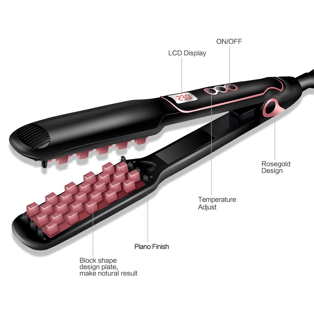 Flat Iron Hair Straightener Volumizing Hair Iron Straightening Ceramic Corrugated Hair Curler Wand Curling Iron