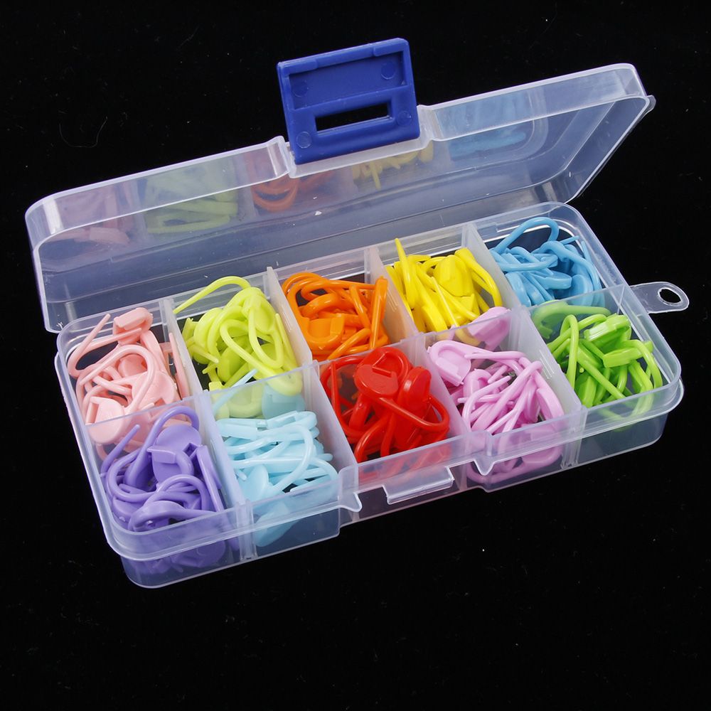 120 Stks/doos Mix Kleuren Mini Case Breien Accessoires Haak Locking Stitch Plastic Markers