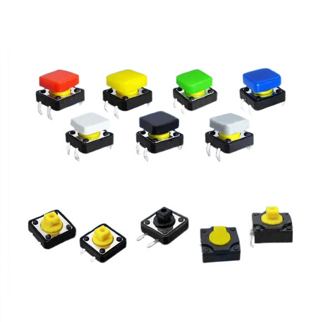 100pcs 12*12mm push button cap square buttons caps multi color switch cover for 12*12mm square button