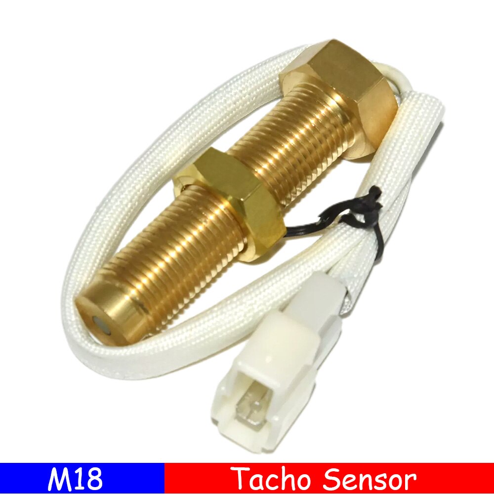 85mm Car Boat Tacho Sensor Marine Tacho Meter with LCD Hourmeter 3000 4000 6000 8000 RPM Boat Tachometer 12V/24V Red Backlight: M18 Sensor