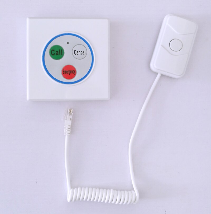 Transmissor de botão de chamada sem fio, com alça para sistema de chamadas de enfermeira, hospital, clínica: 3-key button