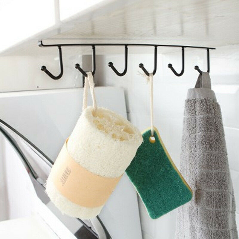 support de tasse à 6 crochets, pour suspendre les armoires de cuisine, sous les étagères, étagère de rangement, organisateur, crochet fournitures de placard de cuisine, offre spéciale