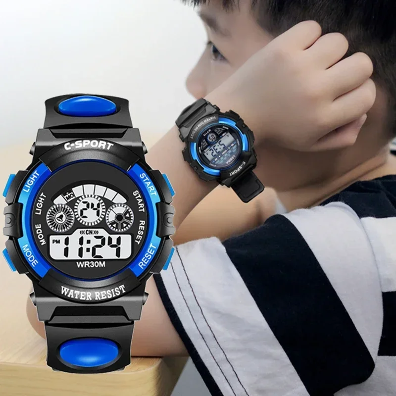 Kinder elektronische uhren farbe leucht zifferblatt leben wasserdicht multi-funktion luminous alarm uhren uhr für jungen und mädchen