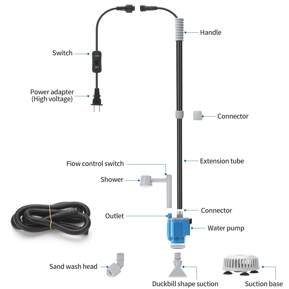 Aquarium Fish Tank Water Change Pump Cleaning Tools Electric Water Changer Gravel Cleaner Siphon Water Filter Pump