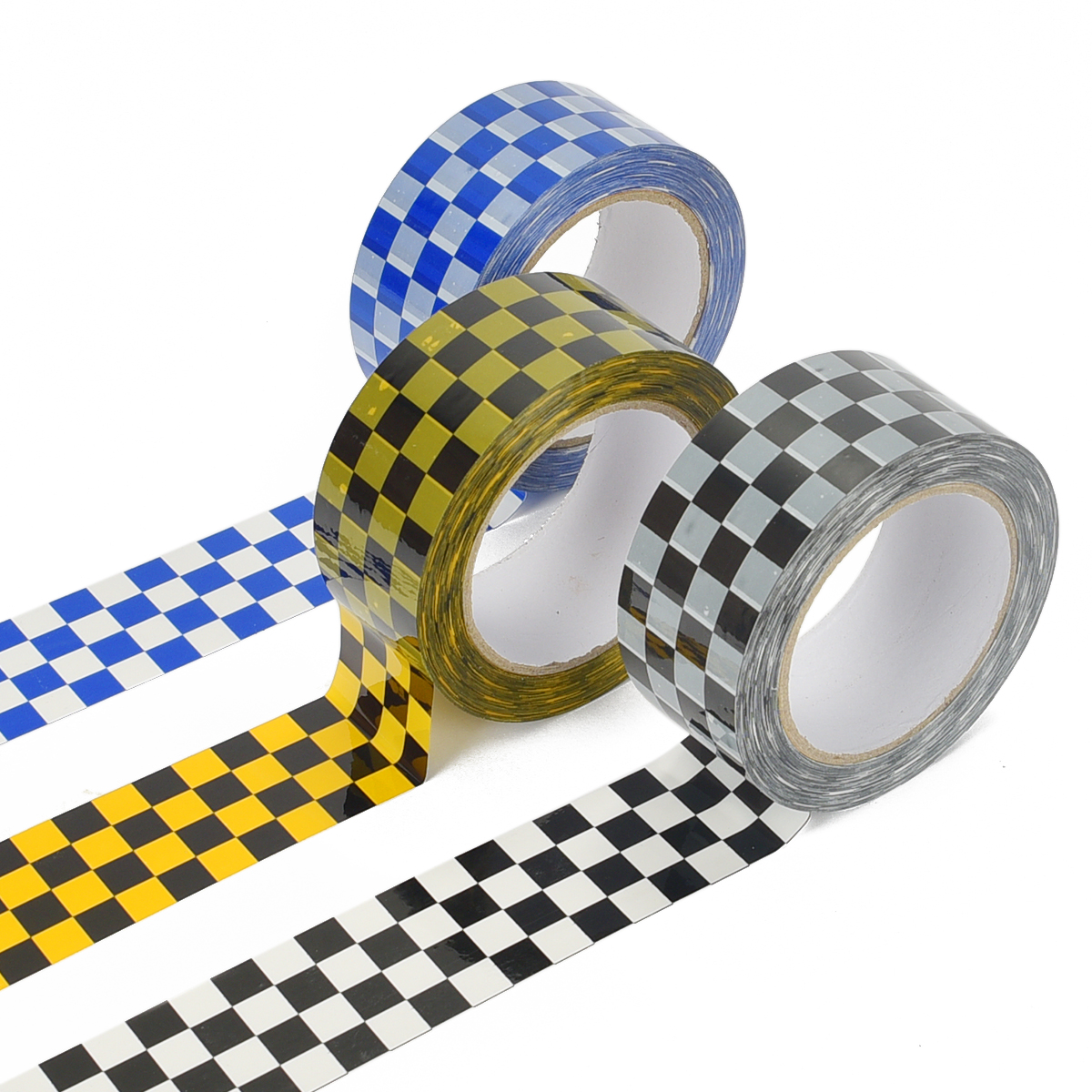 1/Rotolo 48mm * 100m Nero Bianco Giallo Blu Colorato Scacchiera Griglia Bopp Nastro Adesivo Per Adesivo FAI DA TE Pacchetto di Merci Accessori