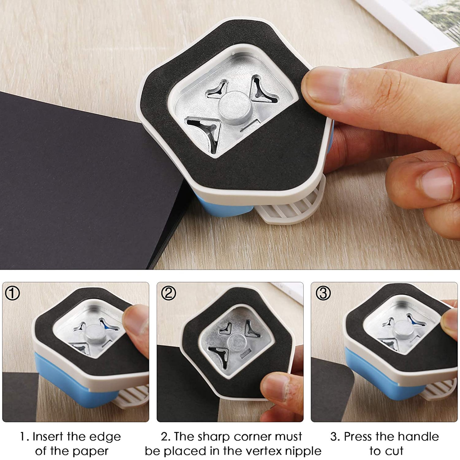 3 In1 Mini Corner Trimmer Corner Durable Rounder Punch R4/R7/R10mm Round Corner Trimmer DIY Paper Cutter Card Scrapbooking Punch