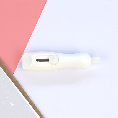 Mini cuchillo de conejo Kawaii, utensilio portátil, cortador de papel, papelería de oficina, abridor de sobre con pata de gatito: C-White