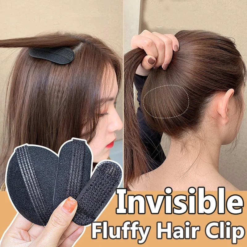 1 Juego de cojín para cabeza de pelo Puff, Base de pelo de volumen Invisible, pinza para el pelo esponjosa, almohadilla de esponja, moño, herramienta de Peinado DIY para mujeres y niñas
