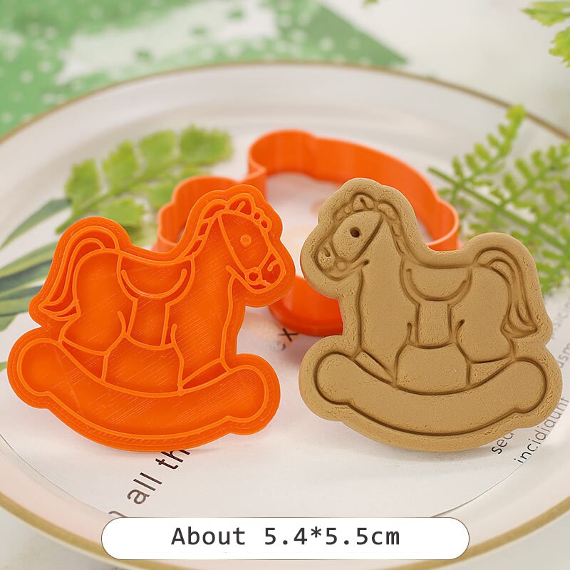 Cookie Cutter Biscuit Mold Cake Decoration Happy Birthday Baby Shower Cake Cookie Press Stamp Embosser Fondant Craft Cutter: 3(Random Color)