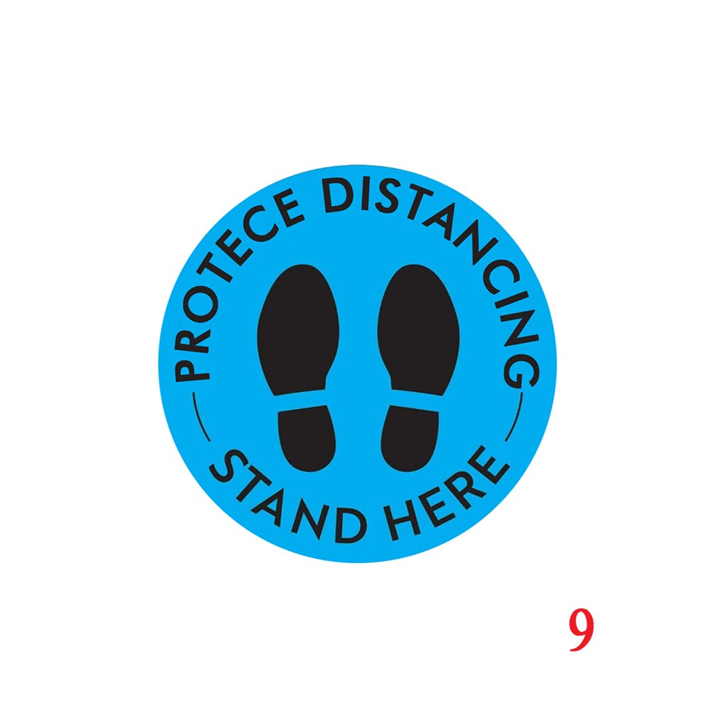 Social Distancing Floor Sticker Indoor Outdoor Ground Sticker Safety Floor Sign Decal Sticker Protece distancing Stickers: 9