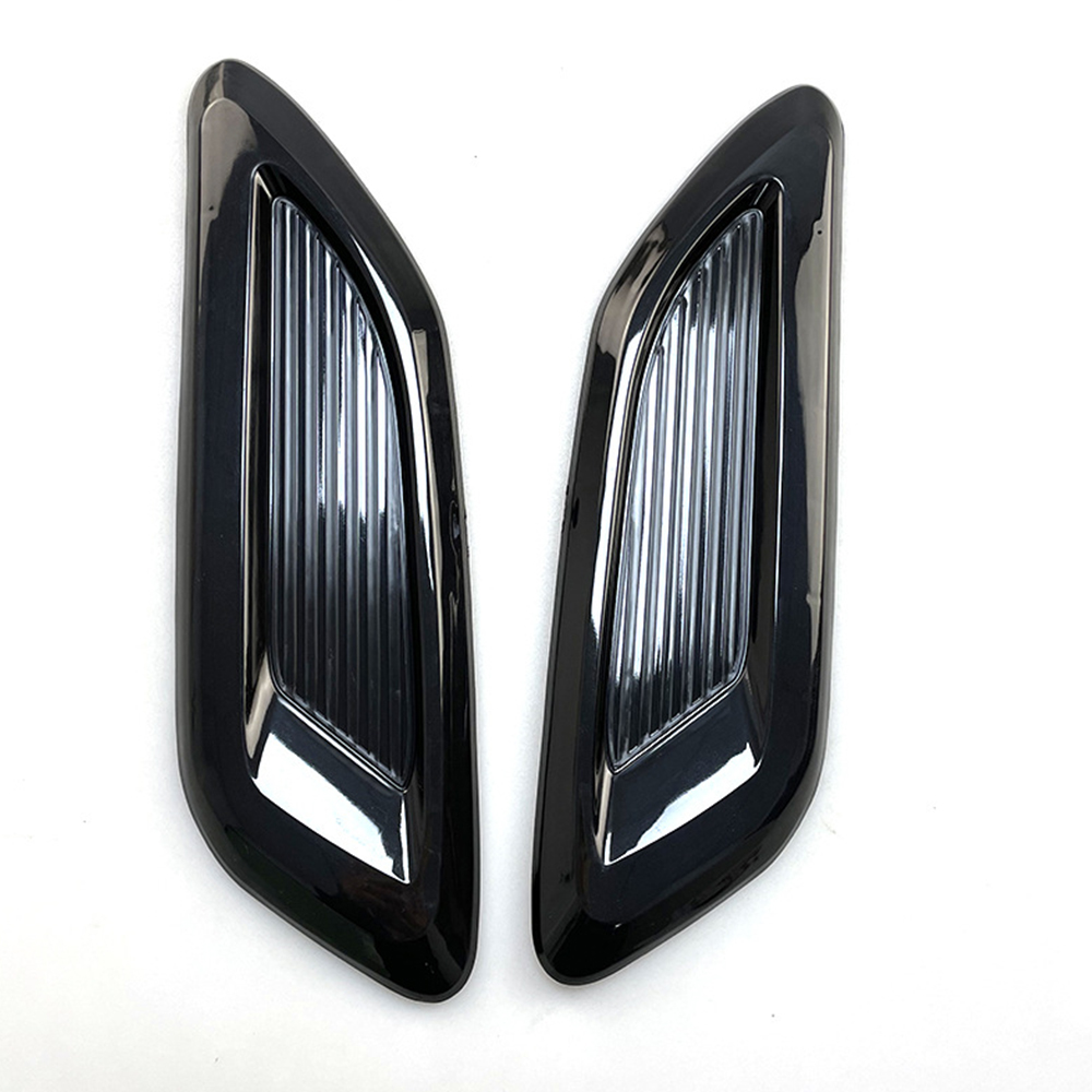 2pcs Universal Carbon Fiber Style Hood Vents For Mustang Air Flow Intake Hood Self-Adhesive Louver Window Cooling Panel