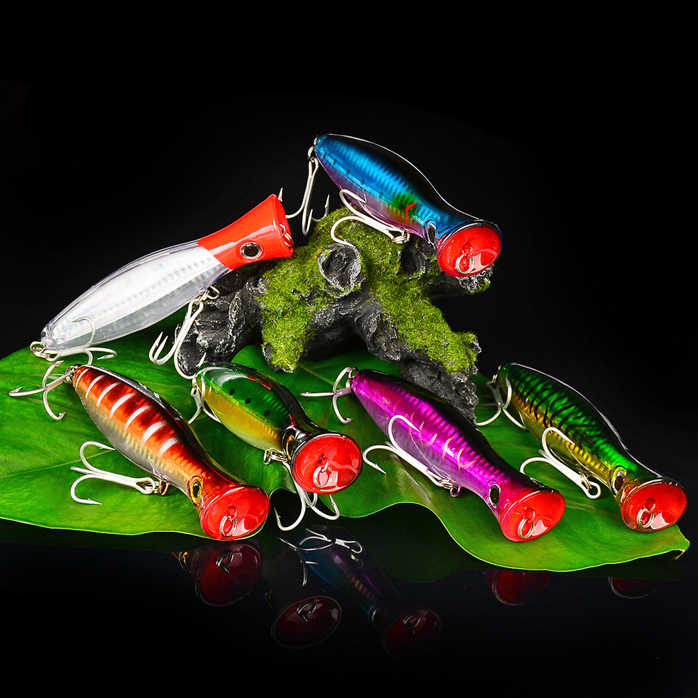 Señuelo de pesca en el mar, anzuelo de atún popper, cebo duro de gran juego, aparejos de superficie, 43g, 13cm