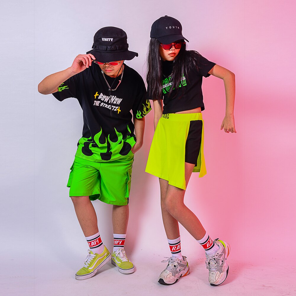 Children'S Day Jazz Dance Costumes Boys Performance Clothes Hip-Hop Street Dance Clothes Girls Dance Skirt Stage Outfits DQS4424