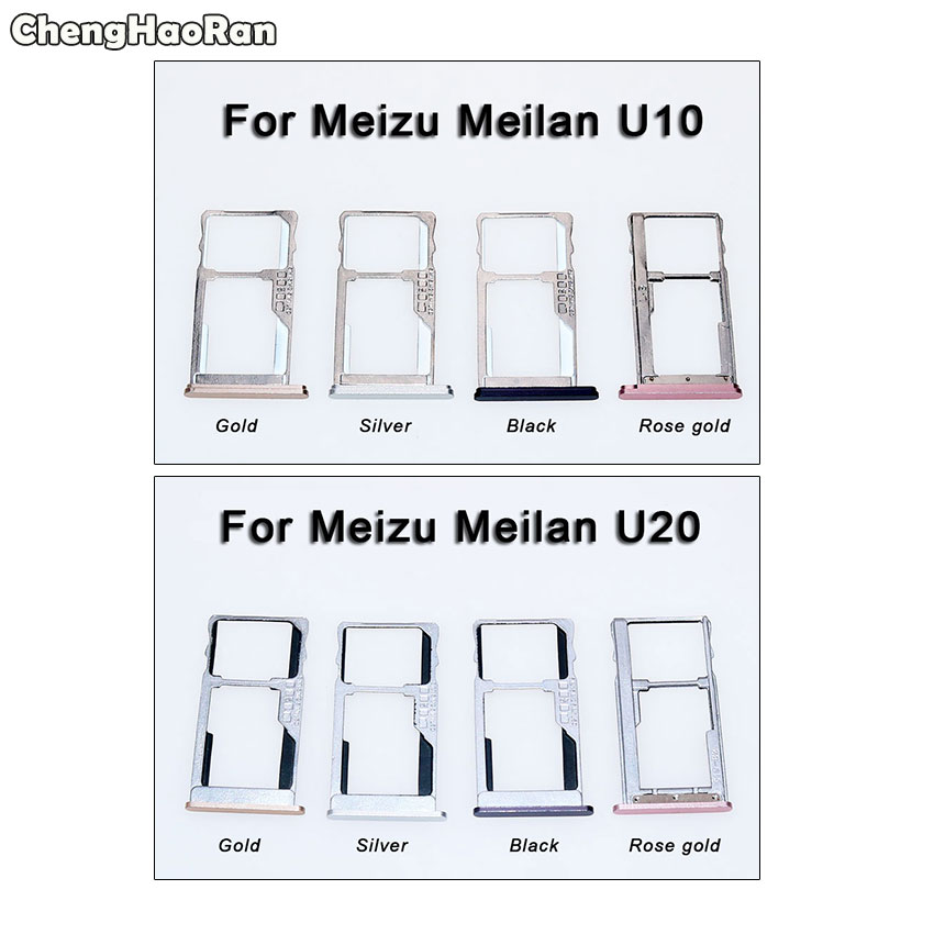 ChengHaoRan SIM Holder Slot Tray For Meizu Meilan U10 U20 Micro SD Slot Sim Card Adapter Replacement Parts