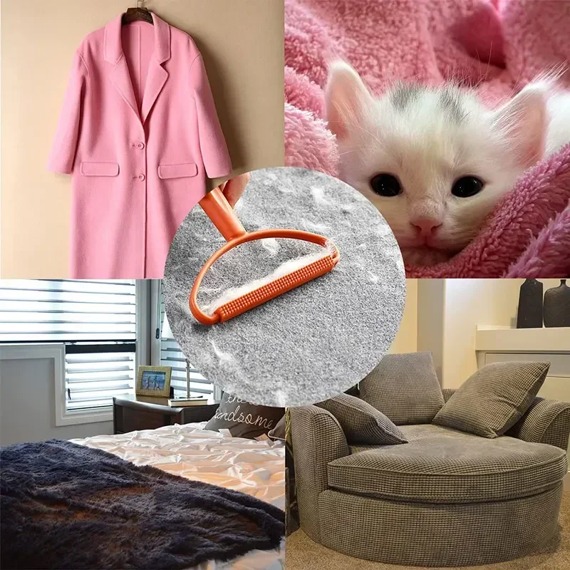 Rascador de pelo para ropa, eliminador de pelusas portátil de doble cara, removedor de pelo de mascotas, rodillo de pelusa Manual, alfombra, abrigo, suéter, cepillo de pelusa limpio