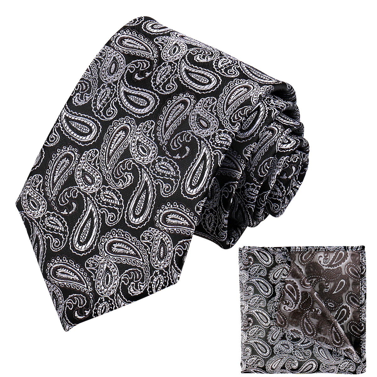 Corbata cuadrada de bolsillo para hombre, conjunto de negocios, corbata, pañuelo, tejido Jacquard, Floral, Paisley, para padrino de boda: Verde militar