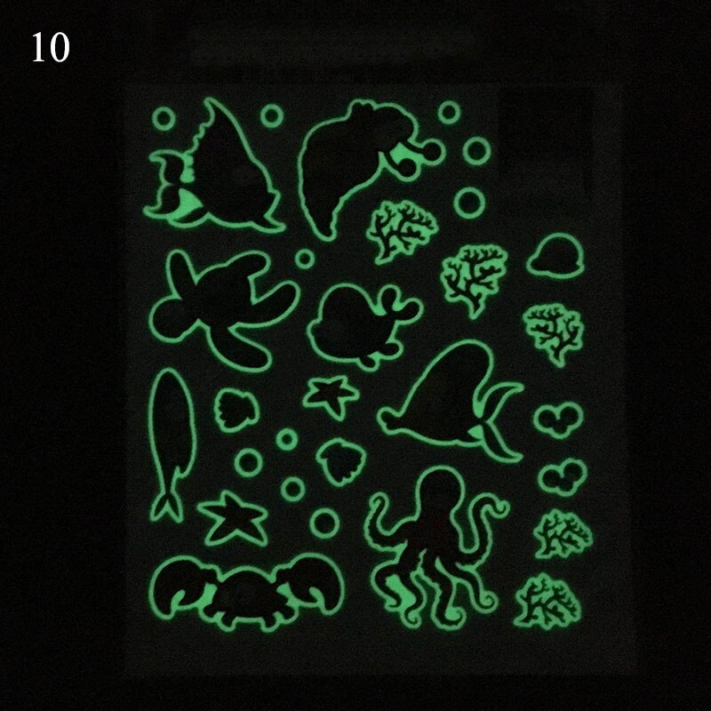 Fluorescent Wall stickers 3D Stars Dots Luminous DIY Wall Sticker Bedroom Kids Room Decoration Glow In Dark Animals Stickers: 10