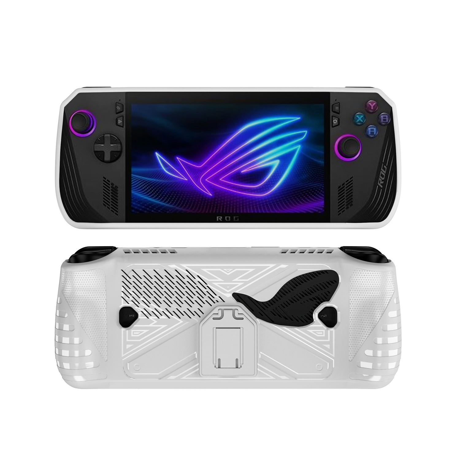 Pour ASUS ROG Ally X étui de protection avec support coque souple en Silicone TPU housse tout compris pour ROG ally X couverture: WHITE