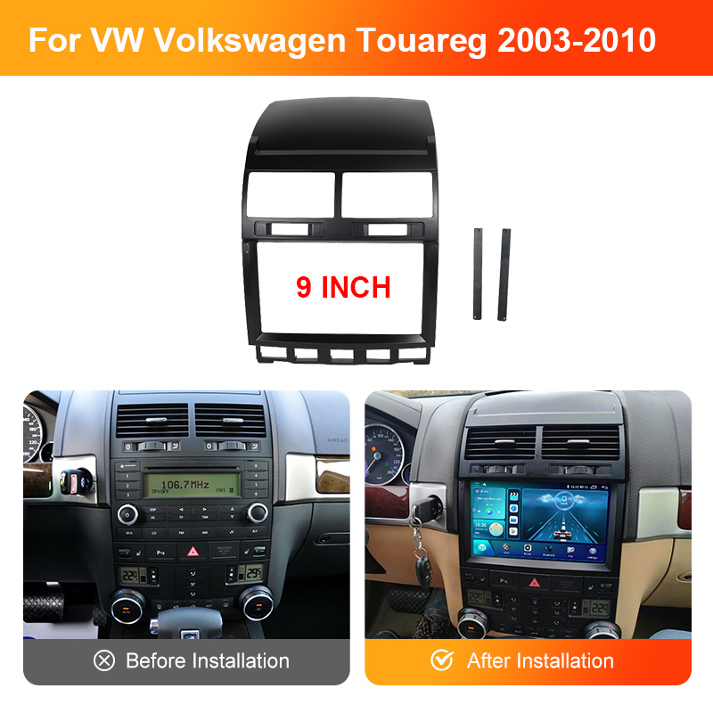 Voor VW Volkswagen Touareg 2002 9 Inch Auto Dash Mount Installatie Dubbel Din DVD Frame Trim Kit Dashboard