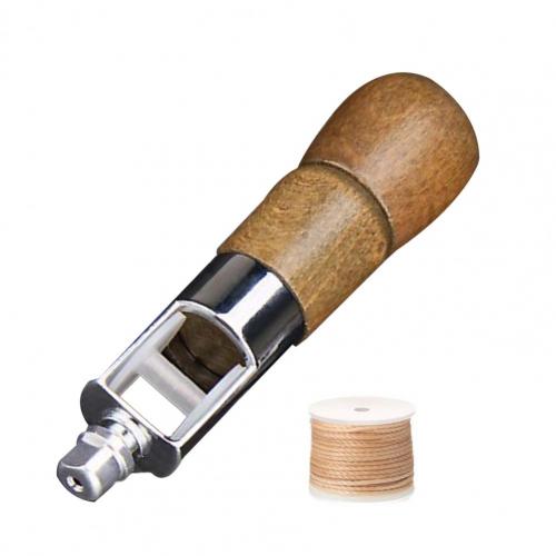 Leather Sewing Awl Hand-held fine workmanship Comfortable to Grip Wood Handle Stitching Awl Set for Thick Fabric: Beige B