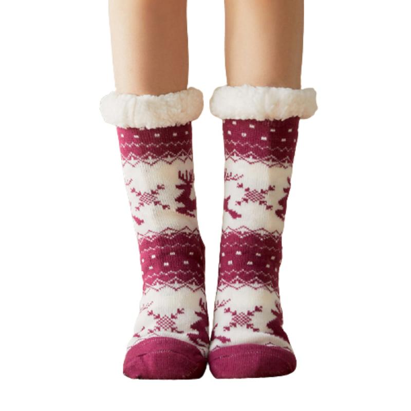 Calcetines térmicos de invierno para mujer, calcetín de lana, antideslizantes, de Cachemira, para dormir, para Navidad, deportivos, cálidos: 05
