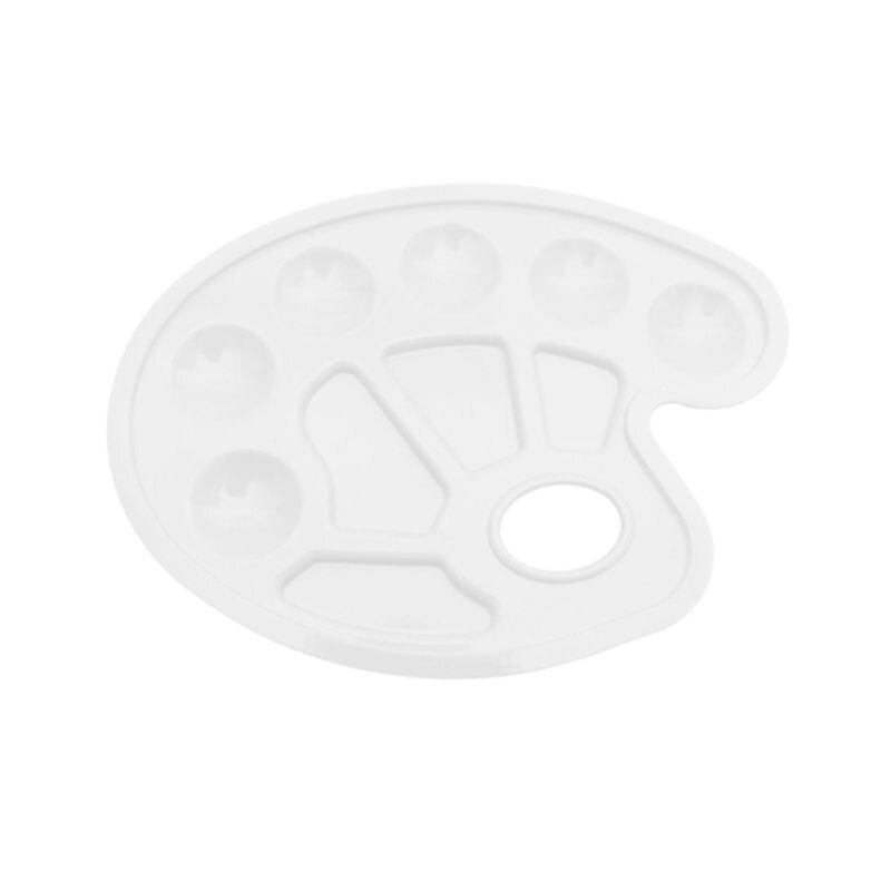 4 stuks plastic schilderbak, draagbaar schilderspalet met duimgat, 10 vakken, doe-het-zelf kunst, gouacheverf