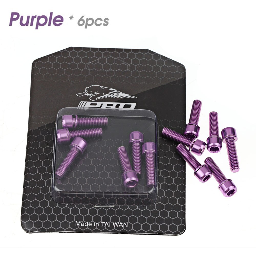 High-Carbon Staal M5 * 17Mm Stuurpen Nail Fiets Stuurpen Schroeven Bolt Mountain Dode Vlieg Road Vouwen fiets Handvat Riser Schroef: Elegant Purple