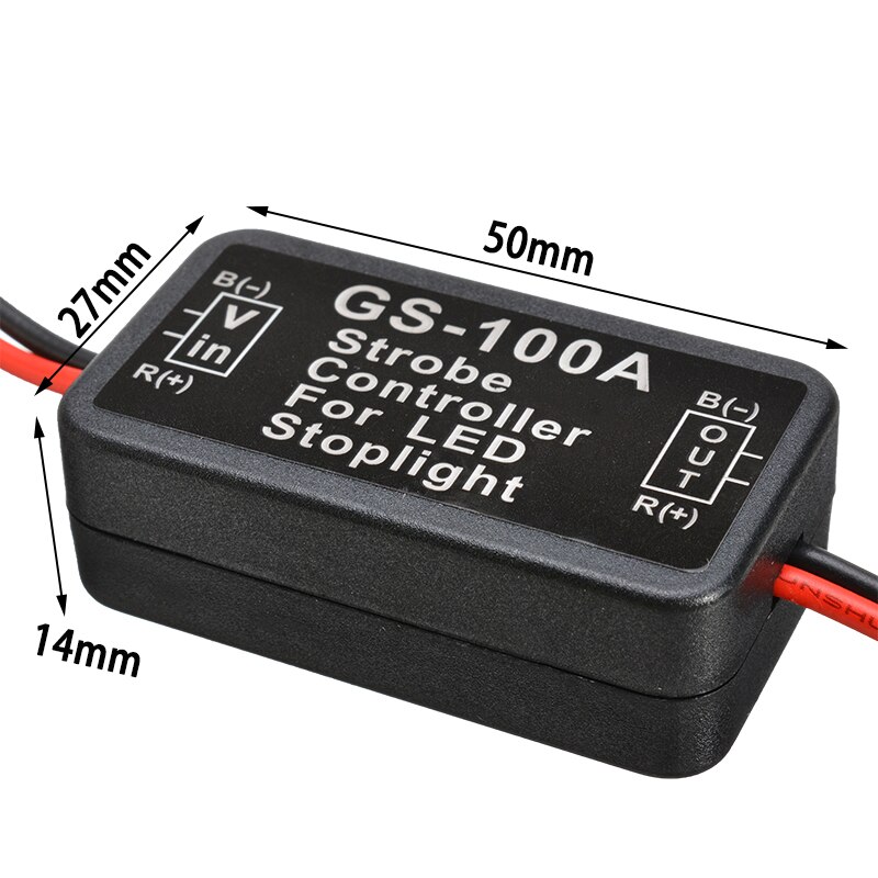2 stk. -100a blitz strobe controller blinker modul til bil led bremse stop lys lampe 12-24v kortslutnings beskyttelse