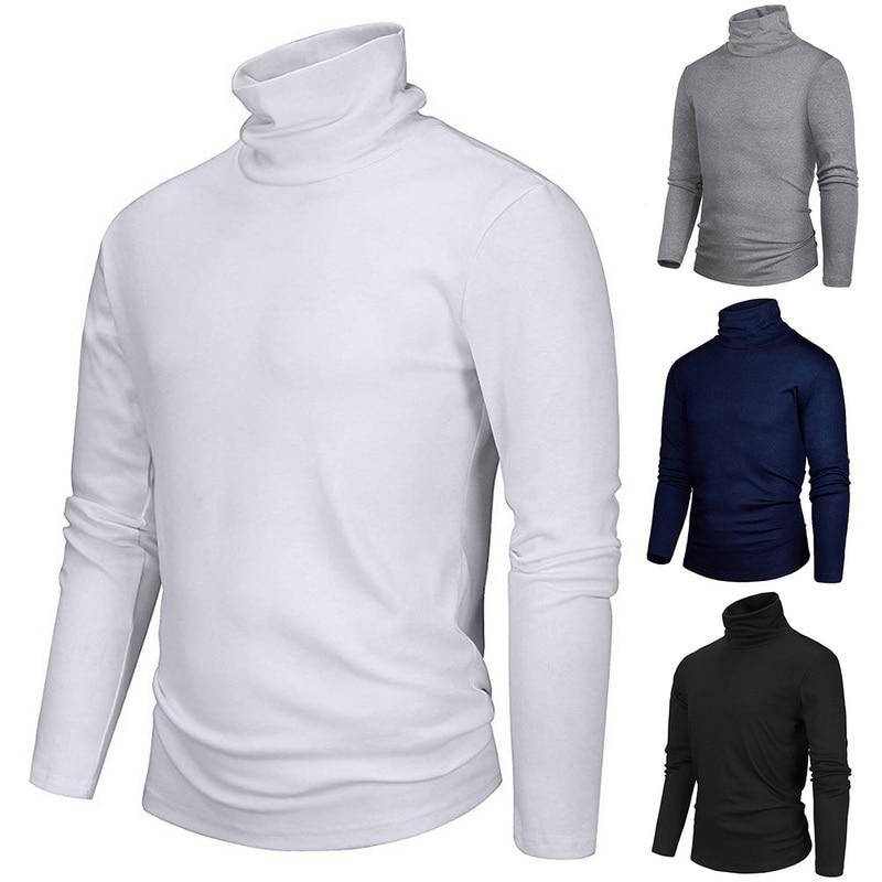Sfit Male Turtleneck Long-sleeve T-shirt Thermal Underwear Autumn Winter Men's Clothing Basic Turtleneck Shirt Slim