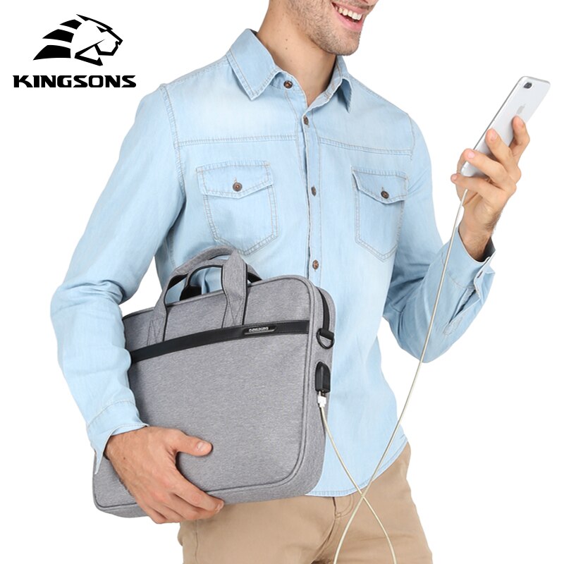 KINGSONS 11'' 12'' 13'' 14'' 15'' Laptop Sleeve Bag Waterproof Notebook Tablet Bags Case Messenger Shoulder for Men Women