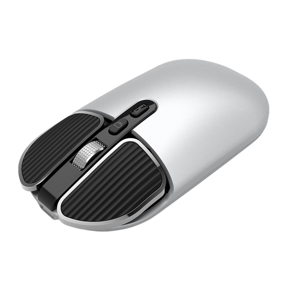 Office notebook möss pro gamer slim 2.4 ghz bluetooth mus laddningsbar 1600 dpi justerbara trådlösa möss: Silver-
