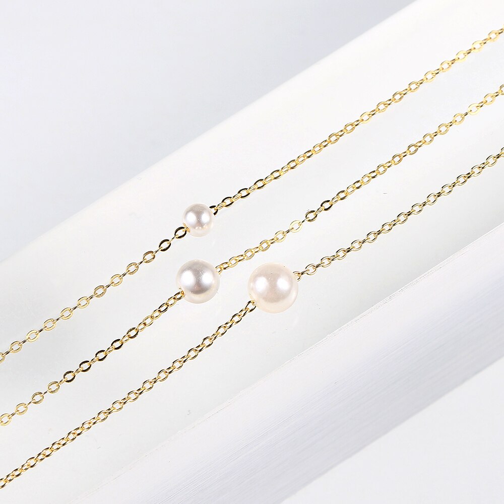 925 sterling zilveren kettingen voor vrouwen mini parel hanger ketting eenvoudige stijl fijne sieraden emnl 039