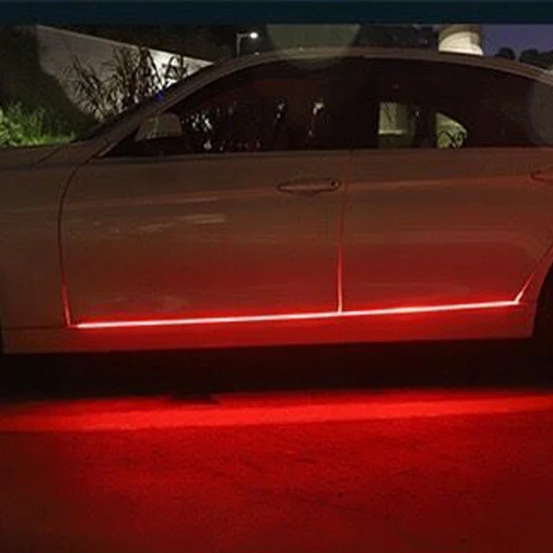 Luz ambiental que fluye Luz de la falda lateral del coche, tira de luz de desplazamiento, luz que fluye colorida con accesorios de luz de decoración de puerta: Grey / 3000 K de oro