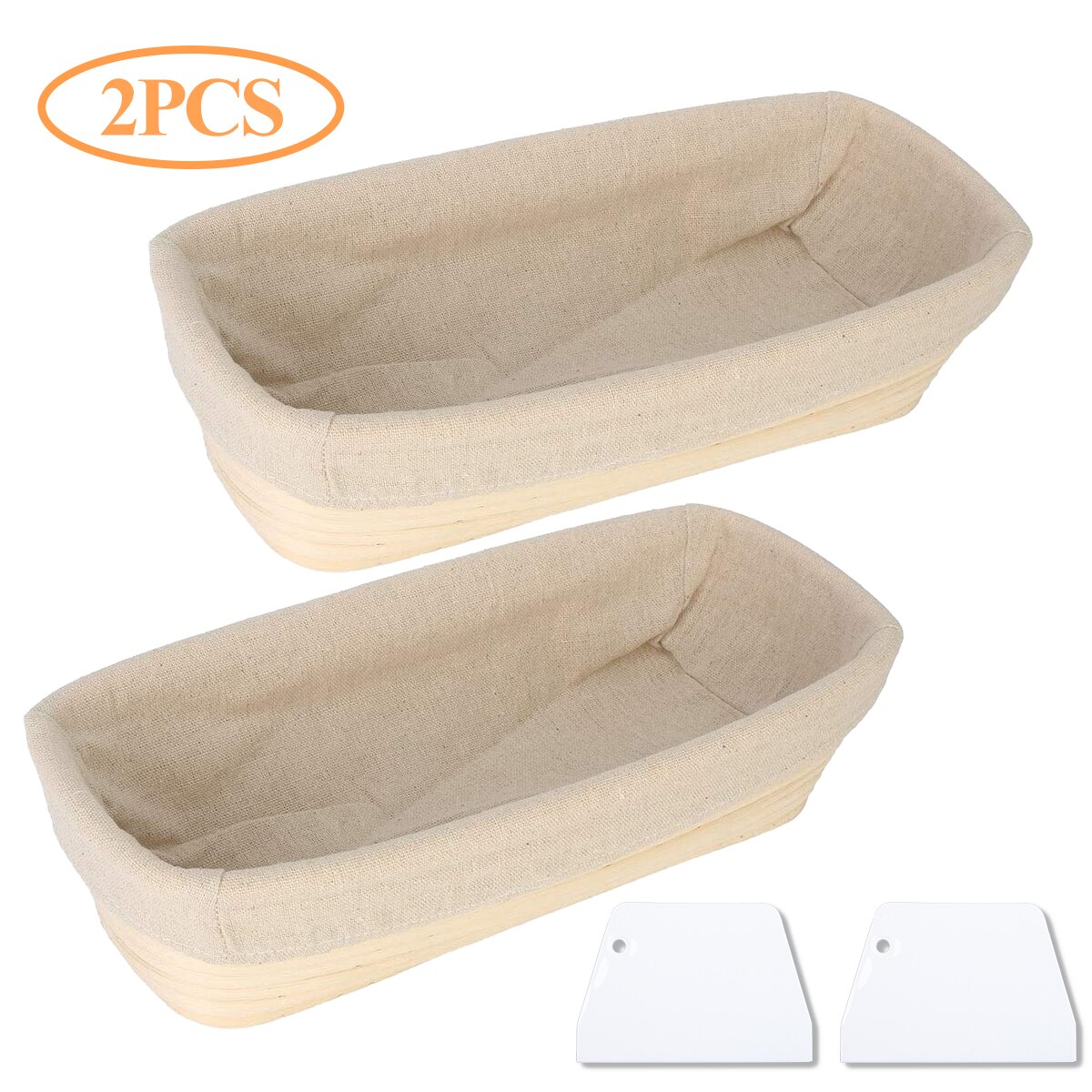 Oval/Round Rattan Bread Proofing Basket With Cover Sourdough Proving Basket Bread Rising Baskets Bakery/Cafe Sales: 2pcs 23x13x6cm