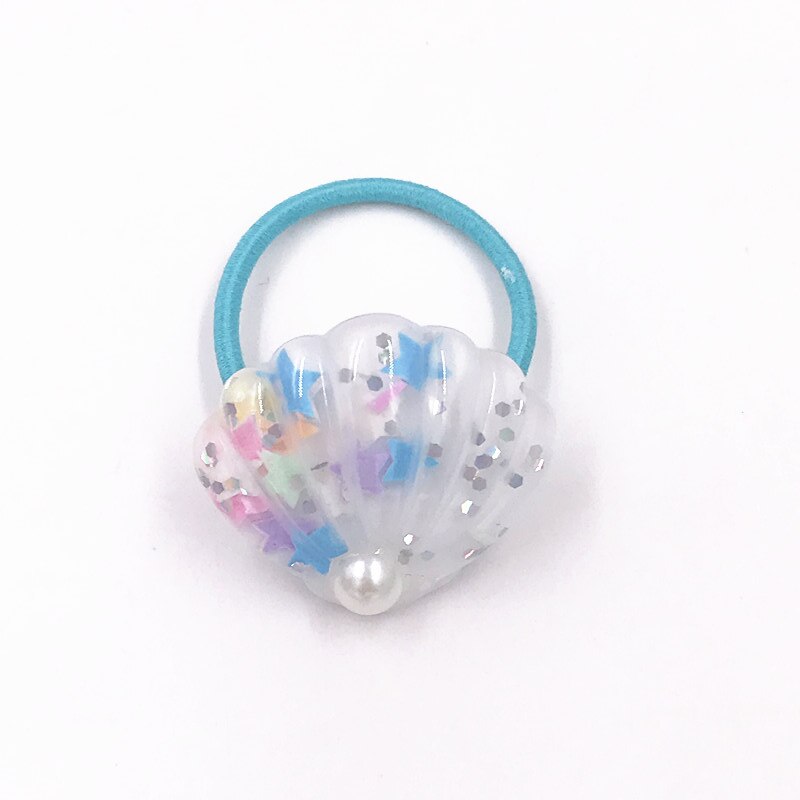 1 pièces scintillant coeur étoile de mer sirène queue bandeaux enfants élastiques bandes de cheveux enfants femmes bandes de caoutchouc filles cheveux corde