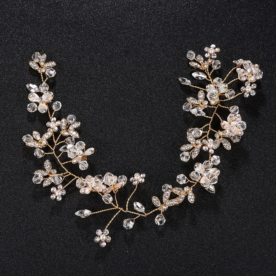 style luxury rhinestones hand-made bridal hair band enamel clover bridal headdress