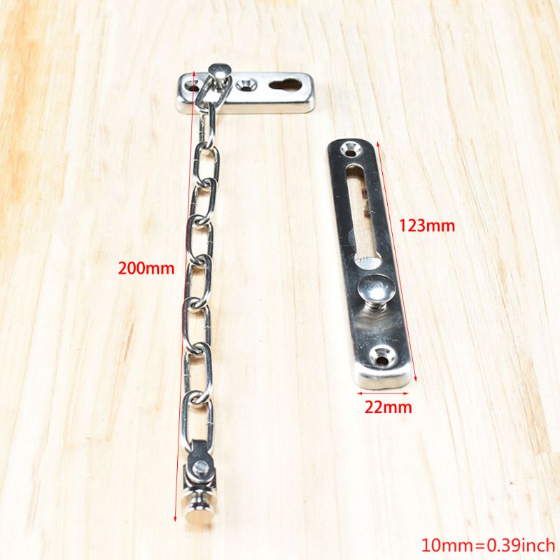 1-Pack Anti-Theft Door Chain Stainless Steel Sliding Bolt Door Lock Security Chain for Home Hotel Safety Supplies