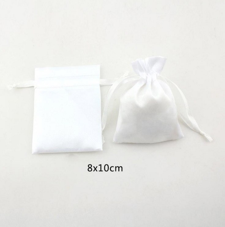 Macchia di seta dei monili Sacchetto Del Regalo 8x10cm(3 "x 4") pacchetto di 100 può stampare il marchio di Trucco Sacchetto di Imballaggio Sacco: 100pcs white bag