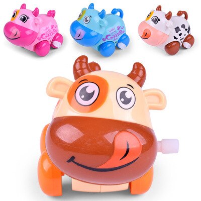 2022 New 1pcs Creative Children Clockwork Toy Novelty Cartoon Winding Winding Small Toy Winding Mini Gift: cows