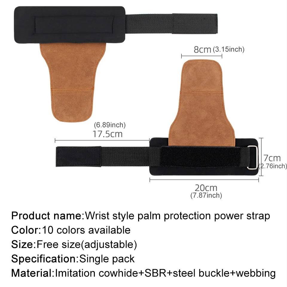 1 Stuks Koeienhuid Gym Handschoenen Anti-Slip Gewicht Power Riem Lifting Pads Deadlift Riem Workout Crossfit Fitness Handschoenen Palm bescherming