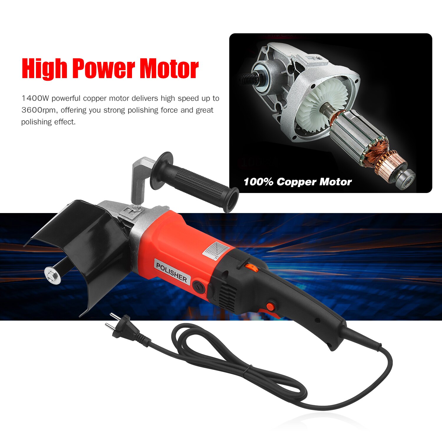 220V 1400W Polisher Machine Polishing Machine Electric Wire drawing Machine Polisher for Metal Stainless Steel Wood Polishing