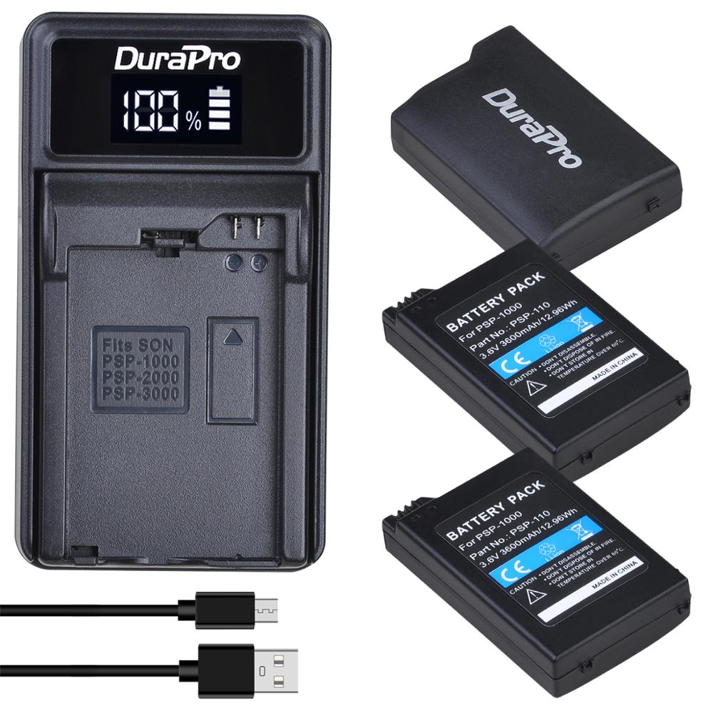 2pc 3600mAh PSP-1000 PSP1000 Rechargeable Battery Charger Set for Sony PSP 1000 Console for Sony PSP 1000 PlayStation Portable: 3 Battery Set