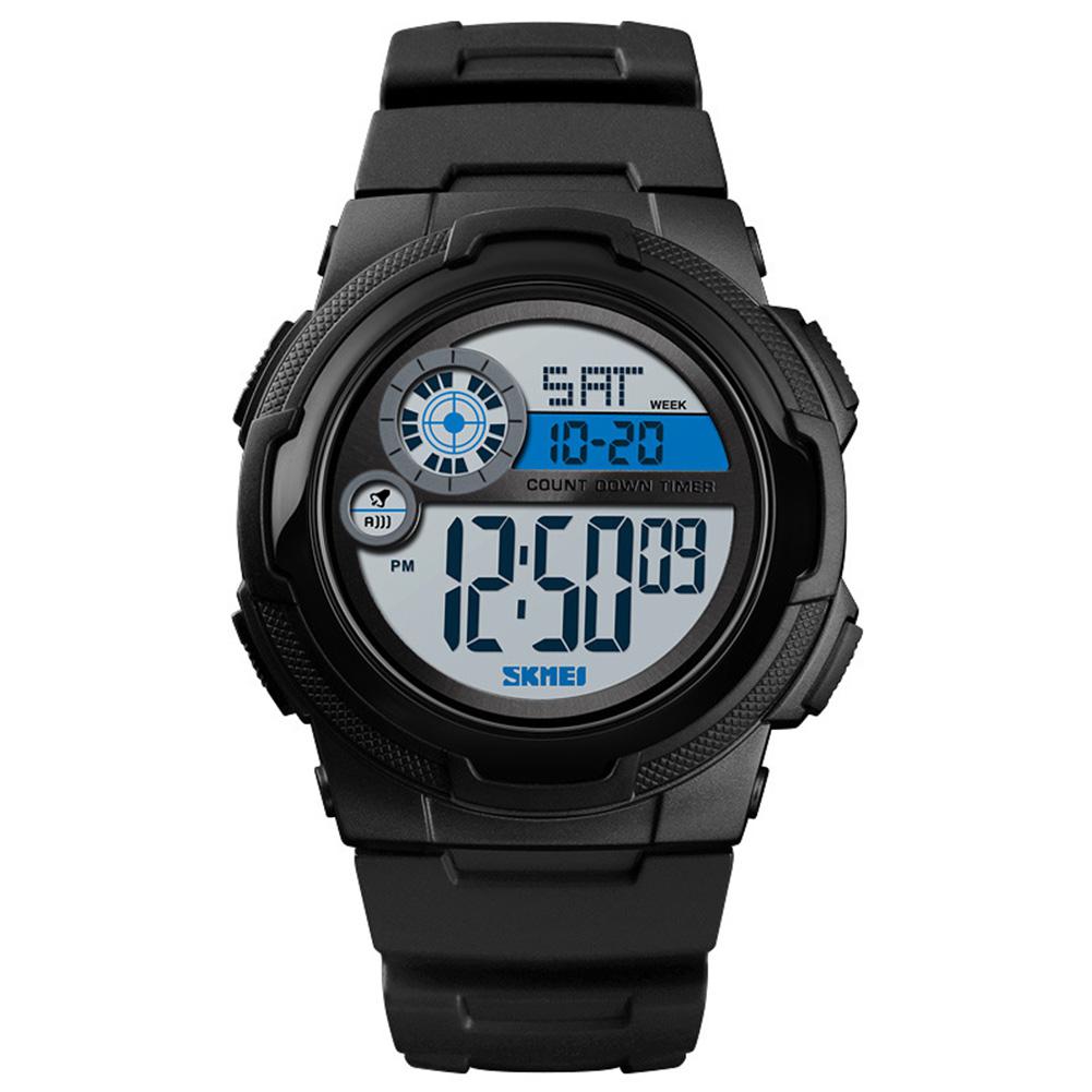 Skmei 1437 Mannen Digitale Horloge Dual Tijd Datum Week Stopwatch El Licht Waterdichte Sport Horloge