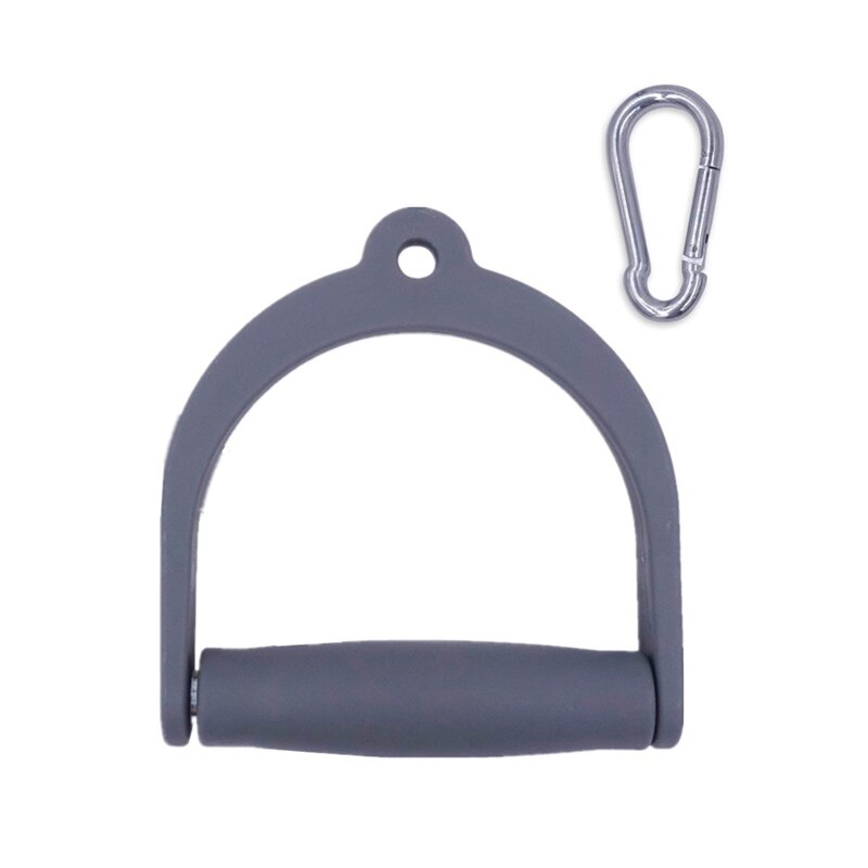 D Handle Pull Down Cable Attachment Set Tricep Grip Pulley Exercise Handles for Home Gym Crossfit Strength Training Equipment: 1 with 1 Hook Gray