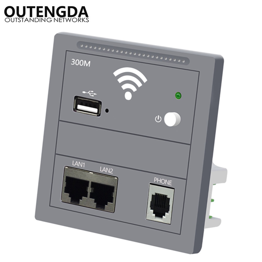 86- tyyppinen eurooppalainen standardi sulautettu monitoiminen langaton paneeli ap-reititin, jossa on  rj11 usb  rj45 lan seinässä wifi-tukiasema